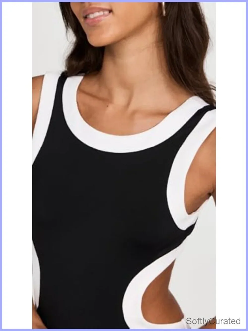 Nylon Spandex One Piece Swimsuit with Cutout Waist